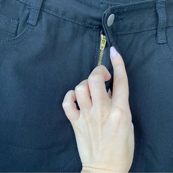 BLACK JEAN SKIRT - Picture 3 of 9